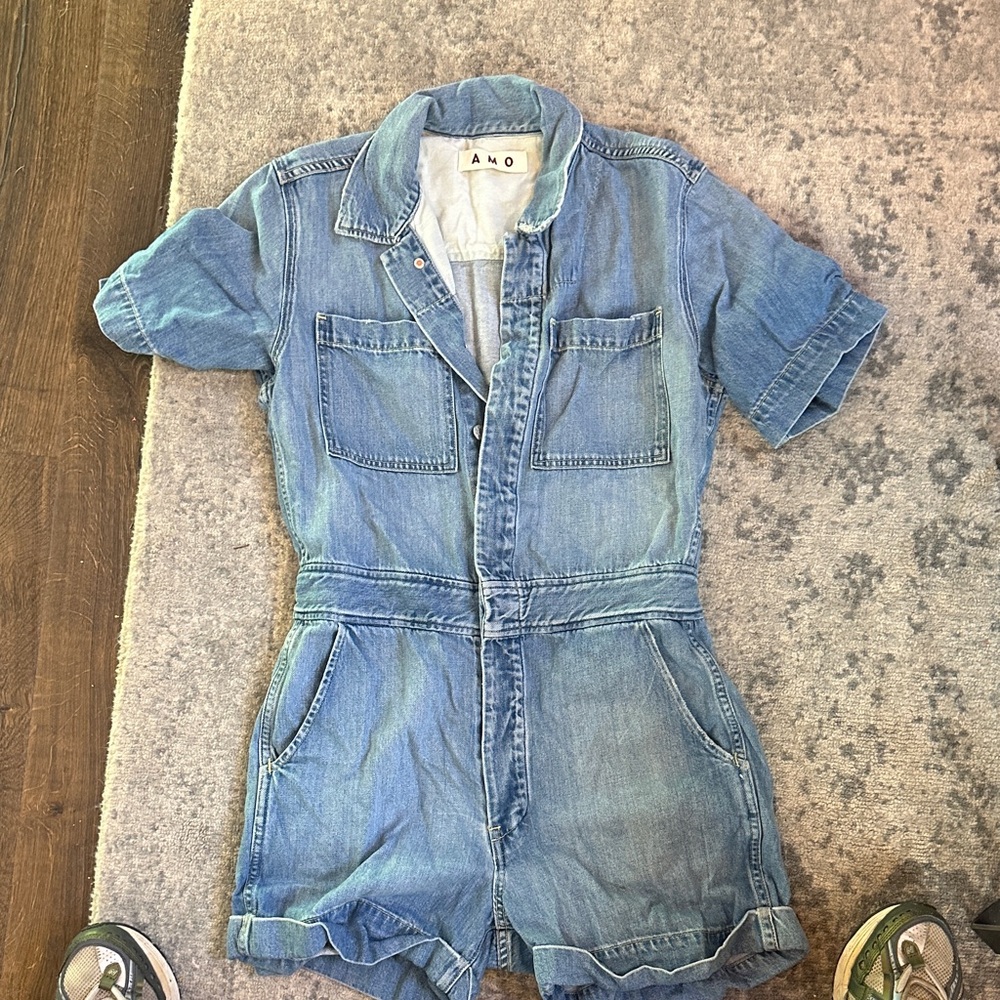 AMO Light Blue Denim Jumpsuit
